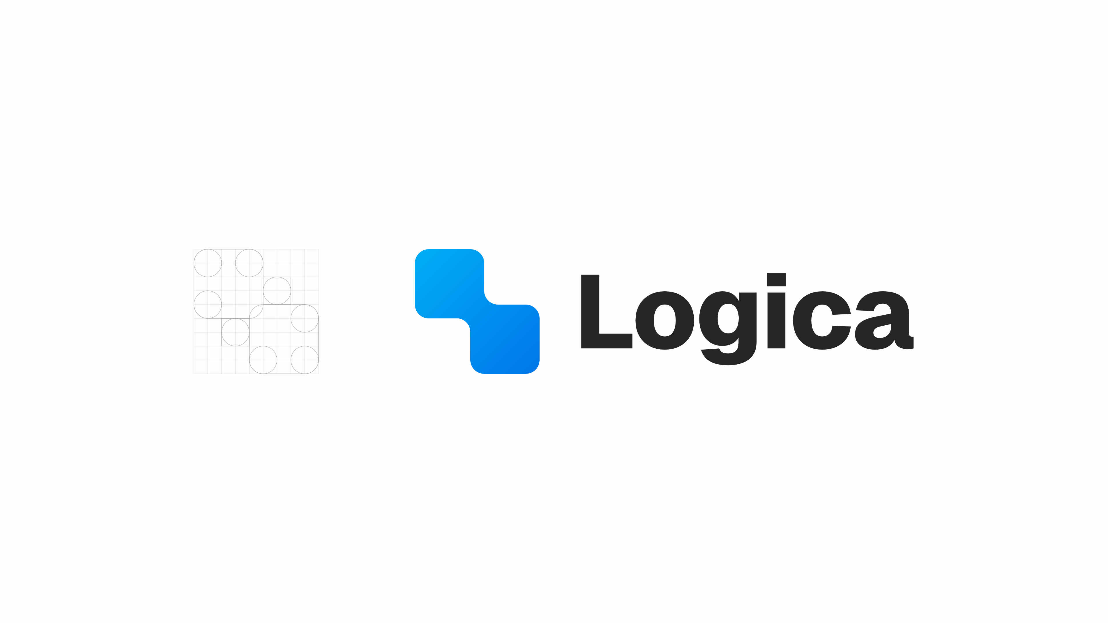 Logica identity system showcasing refreshed mark, typography, and components