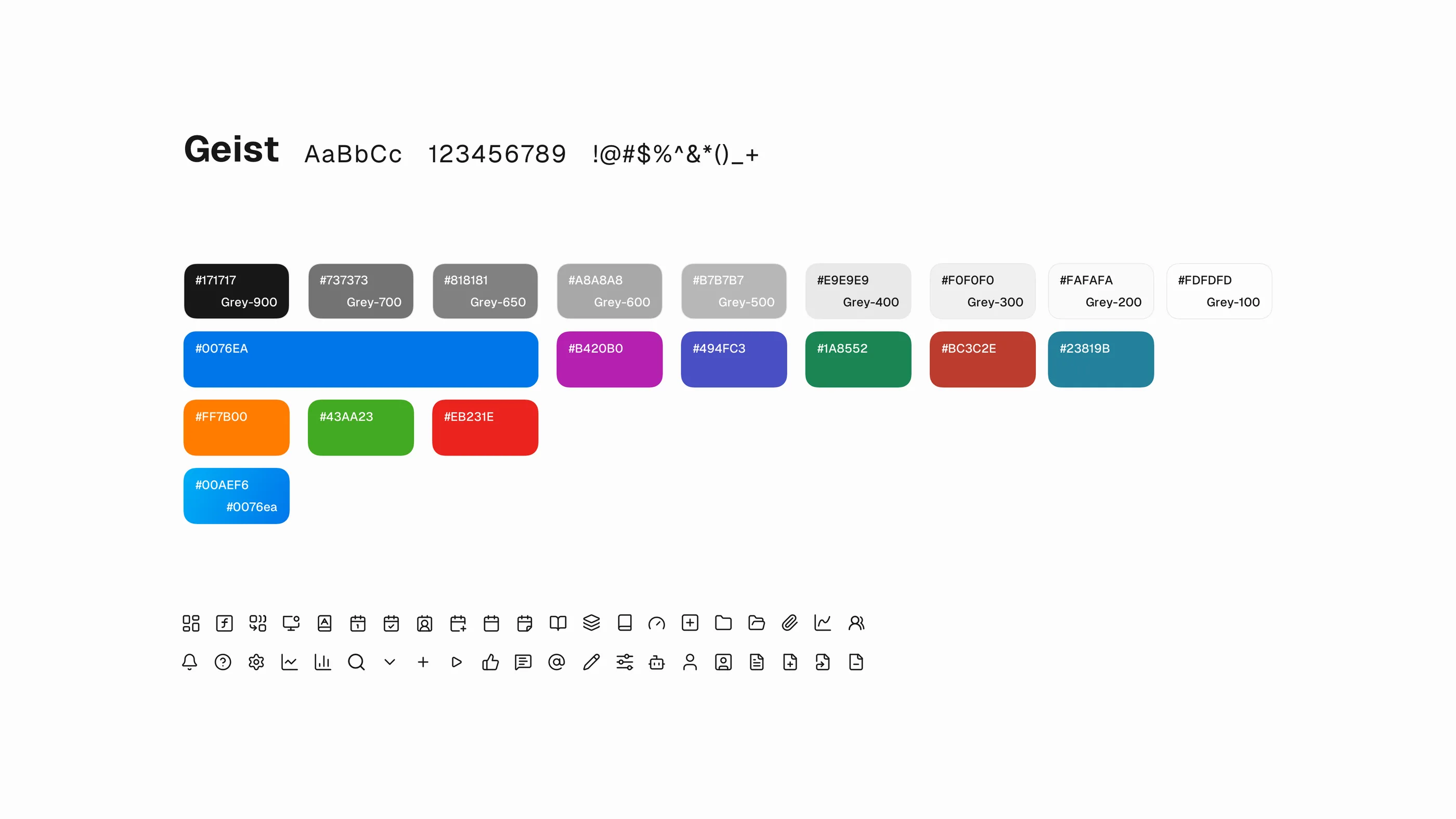 Logica color tokens, typography ramp, and iconography for the design system